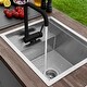 preview thumbnail 11 of 9, Concealed Dual-Mount 20" Stainless Steel Utility Sink, 1-Hole Prep, Dura-Tek Finish, Matte Black Faucet, Handmade.