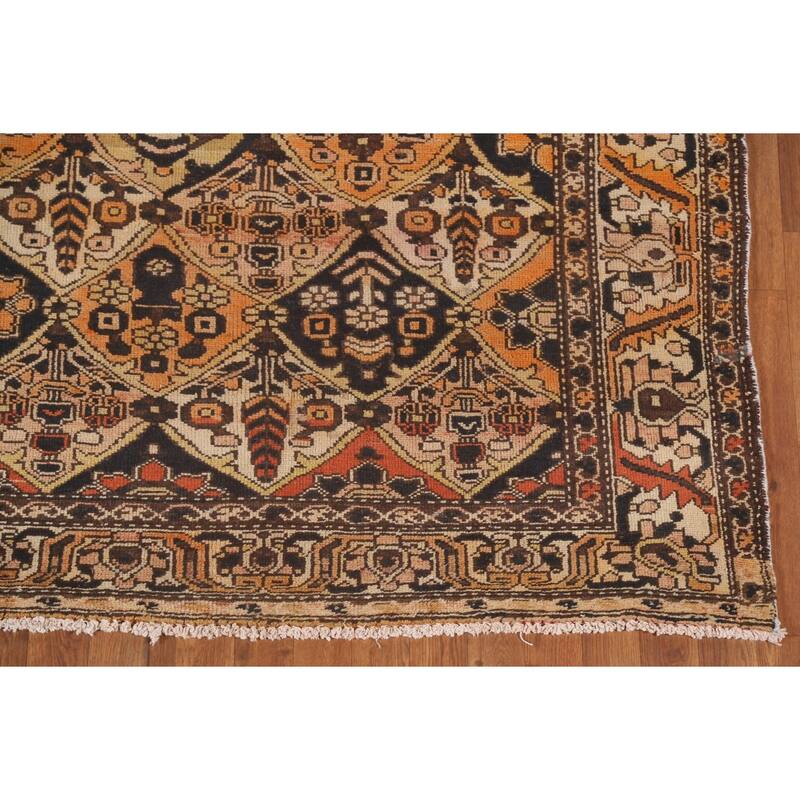 Garden Design Bakhtiari Persian Vintage Area Rug Handmade Wool Carpet - 4'11"x 9'10"