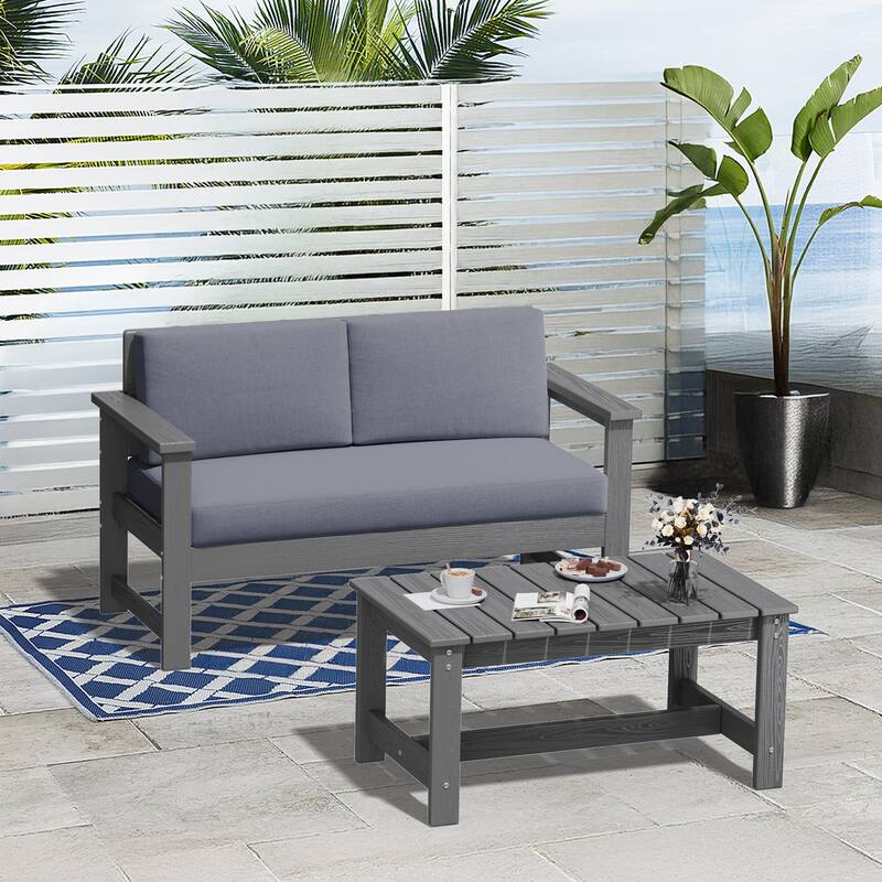 Outdoor Patio HDPE Rectangle Coffee Table
