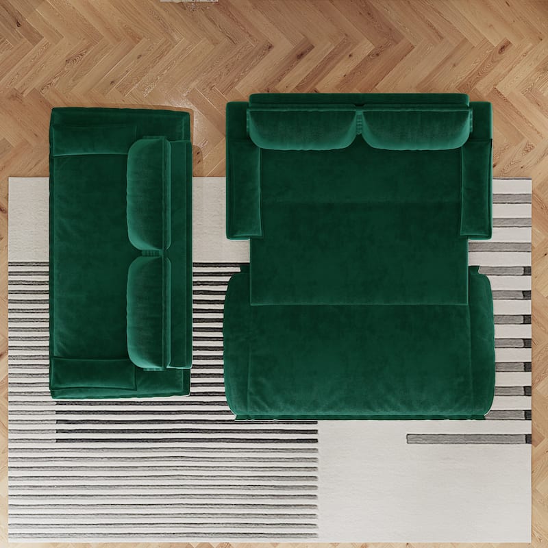 3-in-1 Convertible Velvet Sofa Bed, Pull-Out Queen Sleeper Bed, Chaise Lounge Sofa Daybed, Easy-to-Assemble