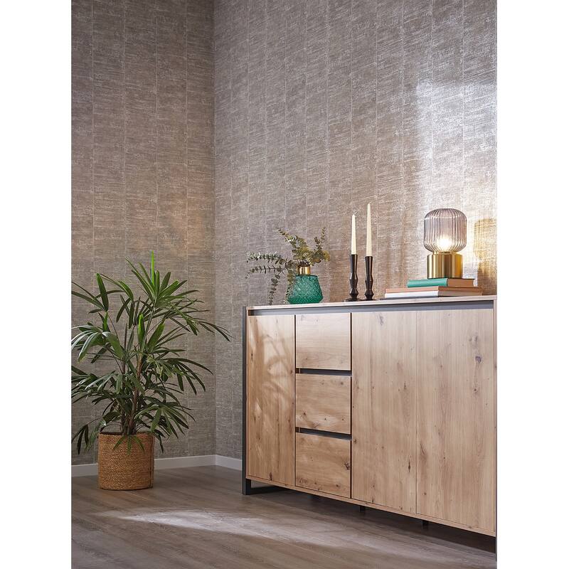 Advantage Aiko Silver Stripe Wallpaper - 20.9in x 396in x 0.025in - 20.9in x 396in x 0.025in