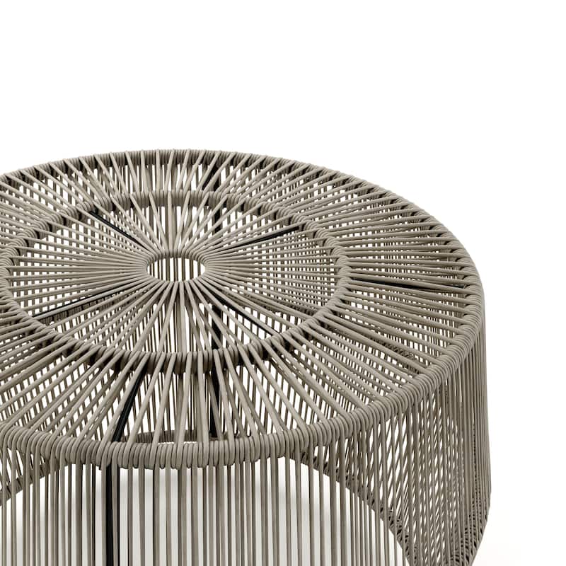 Alia Coastal Natural 22-inch Boho Outdoor Patio Rattan Outdoor Round Coffee Table by M&L Co.