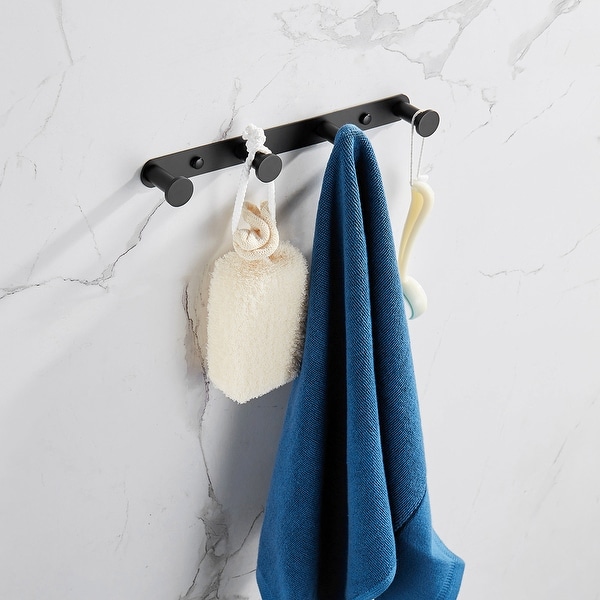 Towel Hook Bright Polishing Towel Robe Coat Rack Rows of Four
