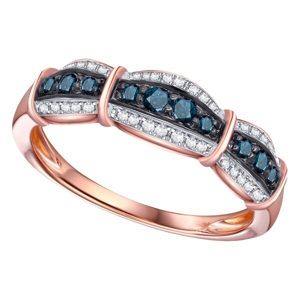 Prism Jewel 0.30Ct Round Red Diamond With Diamond Anniversary Ring