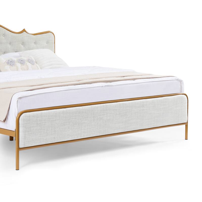 Full Queen King size metal frame bed bedroom