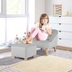 preview thumbnail 6 of 4, Kids Sofa Chair w/ Ottoman Toddler Velvet Upholstered Couch Grey\Pink