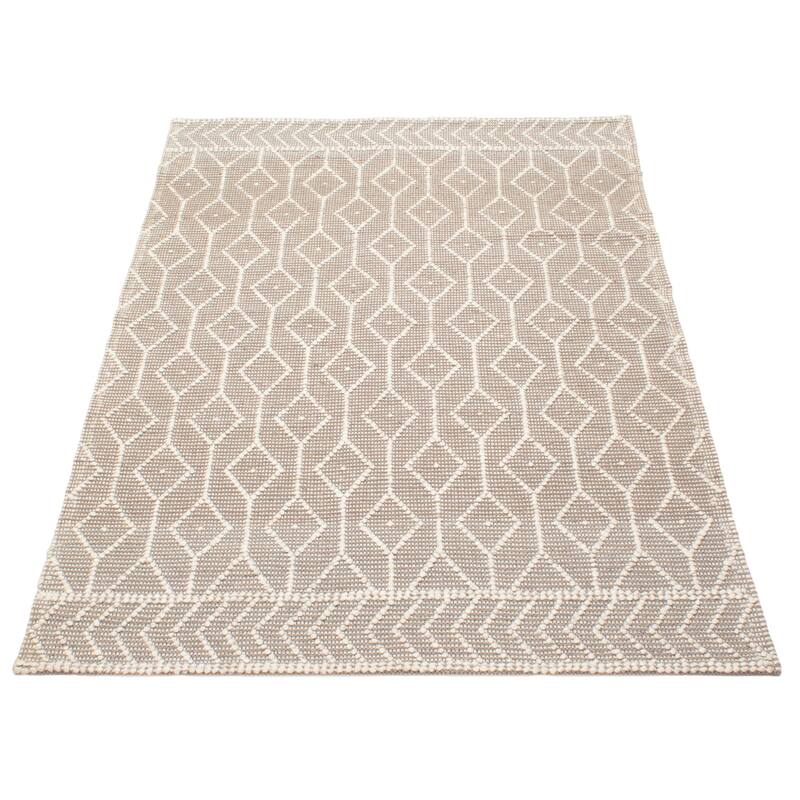 ECARPETGALLERY Braid weave Sienna Brown Wool Rug - 5'0 x 7'10