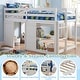 preview thumbnail 10 of 18, Gymax Twin Size Loft Bed w/ LED Lights 2 Doors Underbed Space &