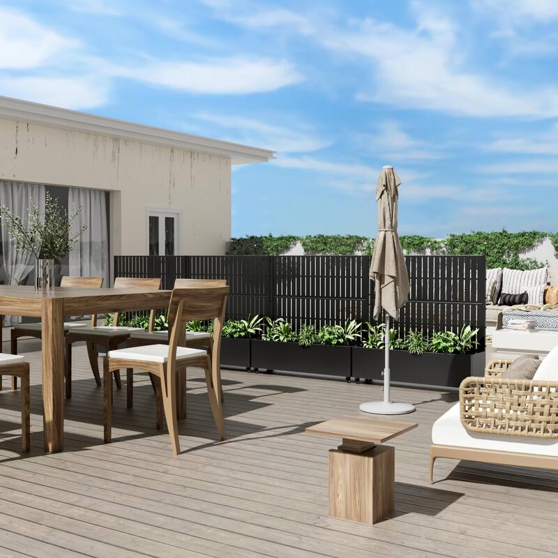 Raised Garden Bed Planter with Trellis Movable Planter Box with Lockable Wheels