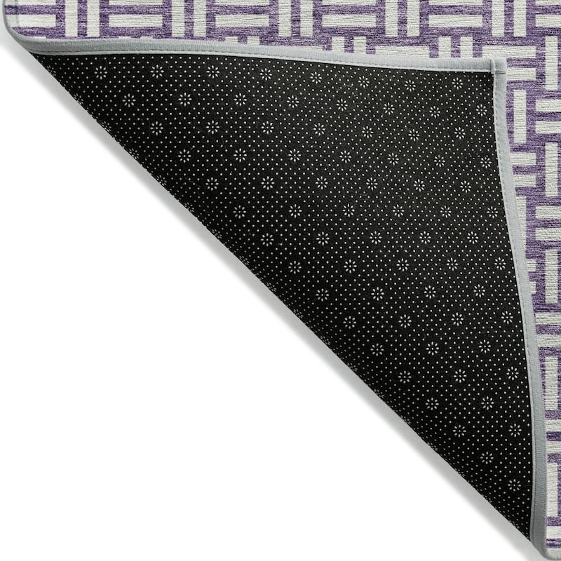 Machine Washable Indoor/ Outdoor Chantille Contempory Crosshatch Rug