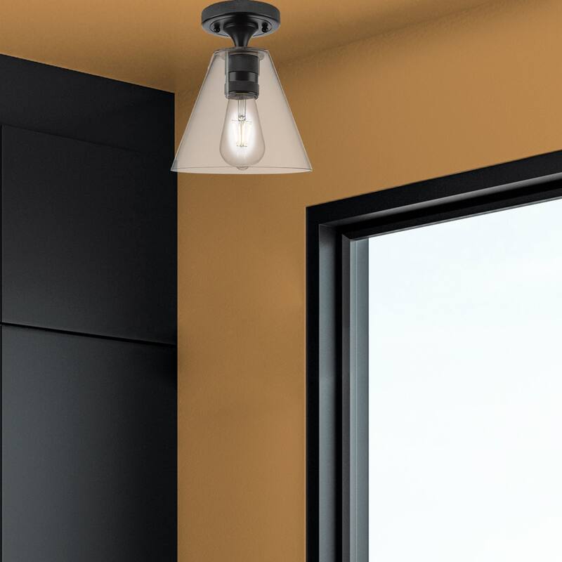 Innovations Lighting 434-1F-GBC-82 Crown Point 8" Wide Semi-Flush