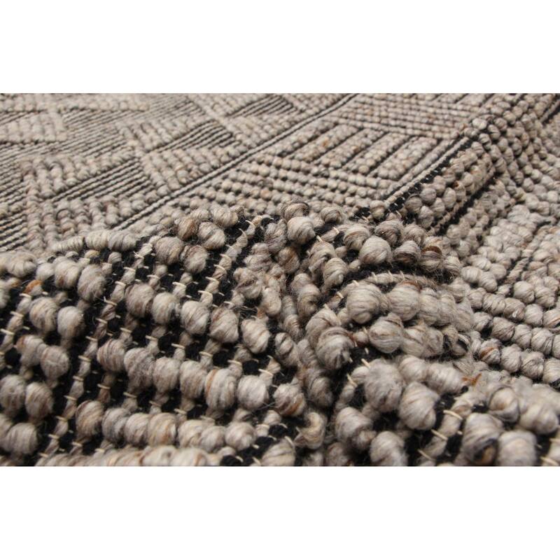 ECARPETGALLERY Braid weave Sienna Taupe Wool Rug - 5'4 x 7'2