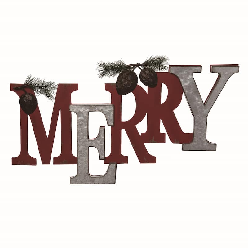 Transpac Wood Red Christmas Merry Wall Decor