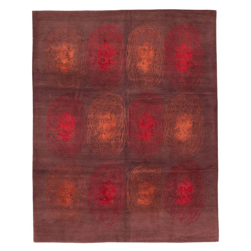 ECARPETGALLERY Hand-knotted Opulence Dark Brown Silk, Wool Rug - 7'11 x 9'10