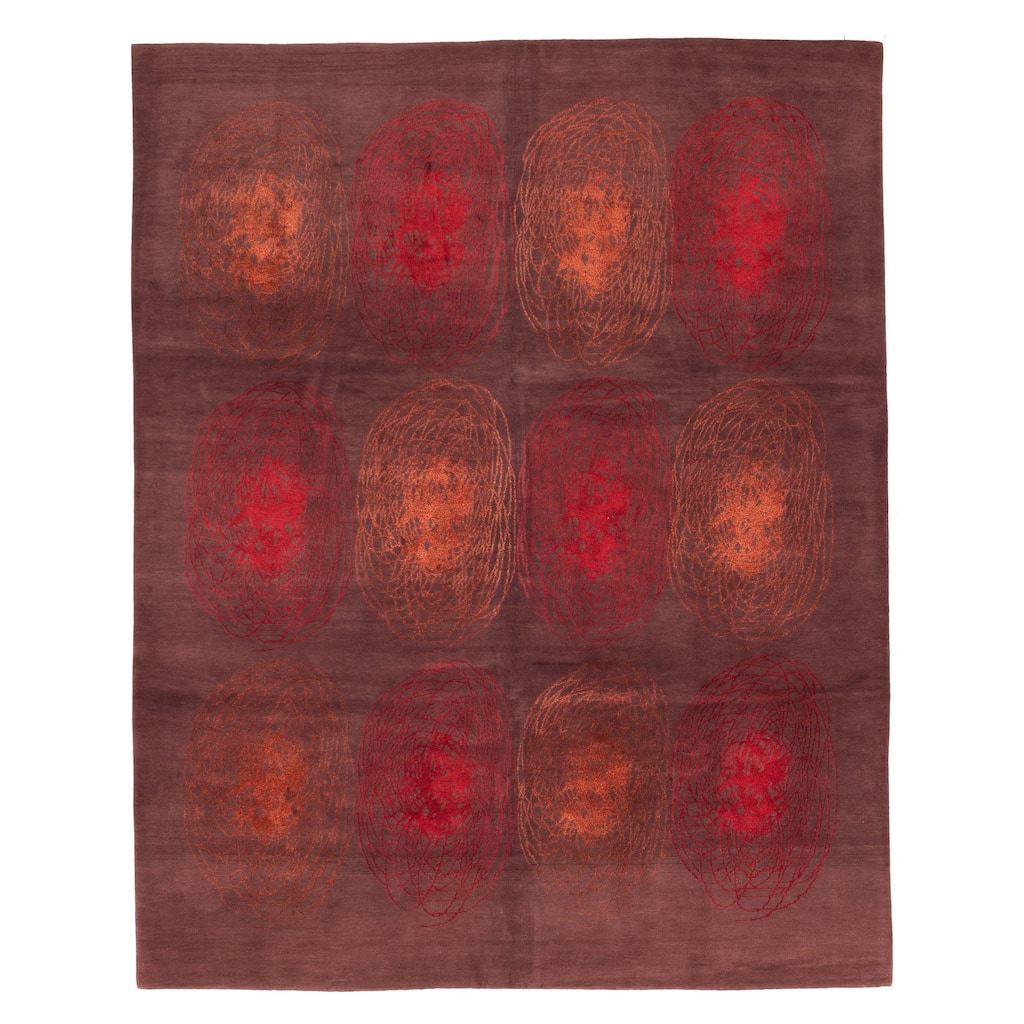 ECARPETGALLERY Hand-knotted Opulence Dark Brown Silk, Wool Rug - 7'11 x 9'10