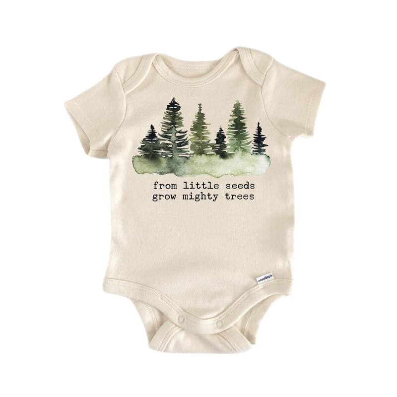 Seed Trees Adventure - Baby Boy Girl Clothes Infant Bodysuit Funny Cute Newborn - White - 0-3M