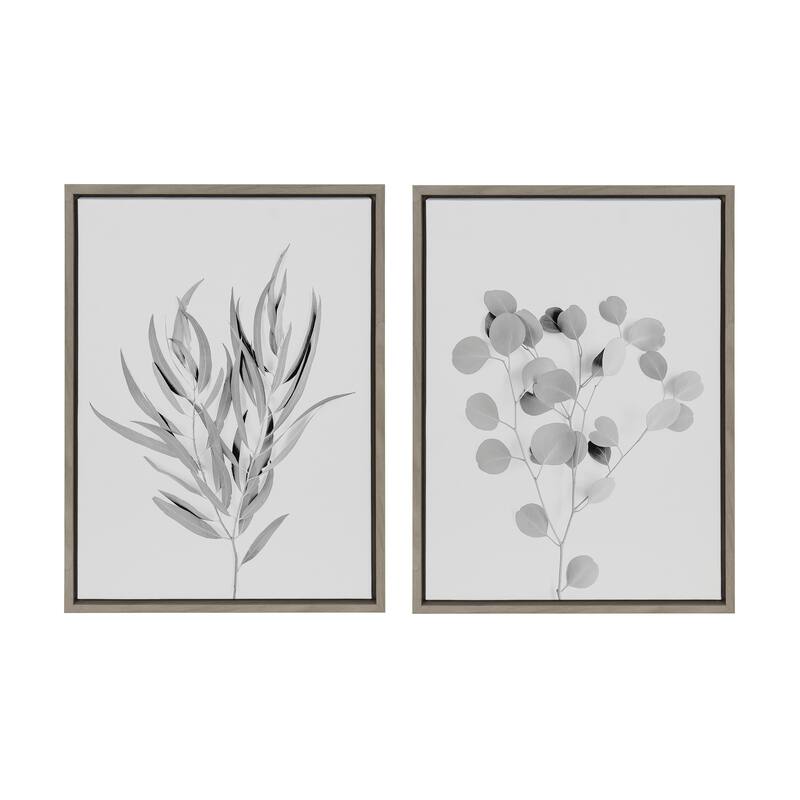 Kate and Laurel Sylvie Botanical 1 2 Canvas by Creative Bunch Studio