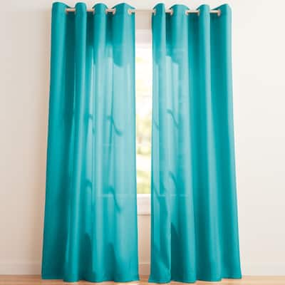EXCLUSIVE HOME Loha Linen Grommet Top Curtain Panel Pair