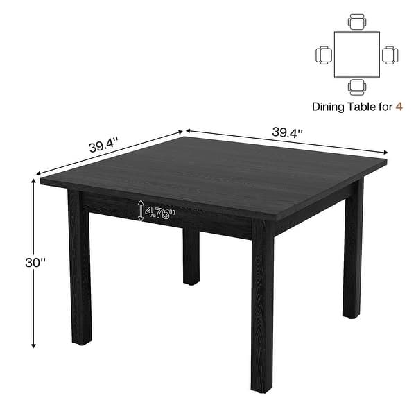 39.4 Inches Square 2-4 People Dining Table with Solid Wood Legs for Living Room Dining Room