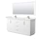 Option White / White Cultured Marble Top / Satin Bronze