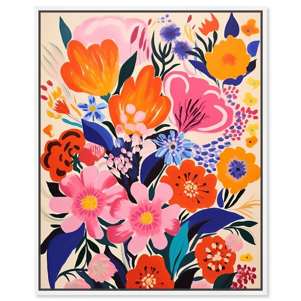 Very Vibrant Flowers Canvas Colorful Maximalist Flower Art by Art