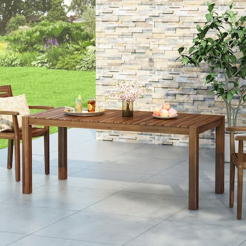 Nola Outdoor Rustic Acacia Wood Dining Table by Christopher Knight Home - 69.00" W x 32.50" D x 29.50" H