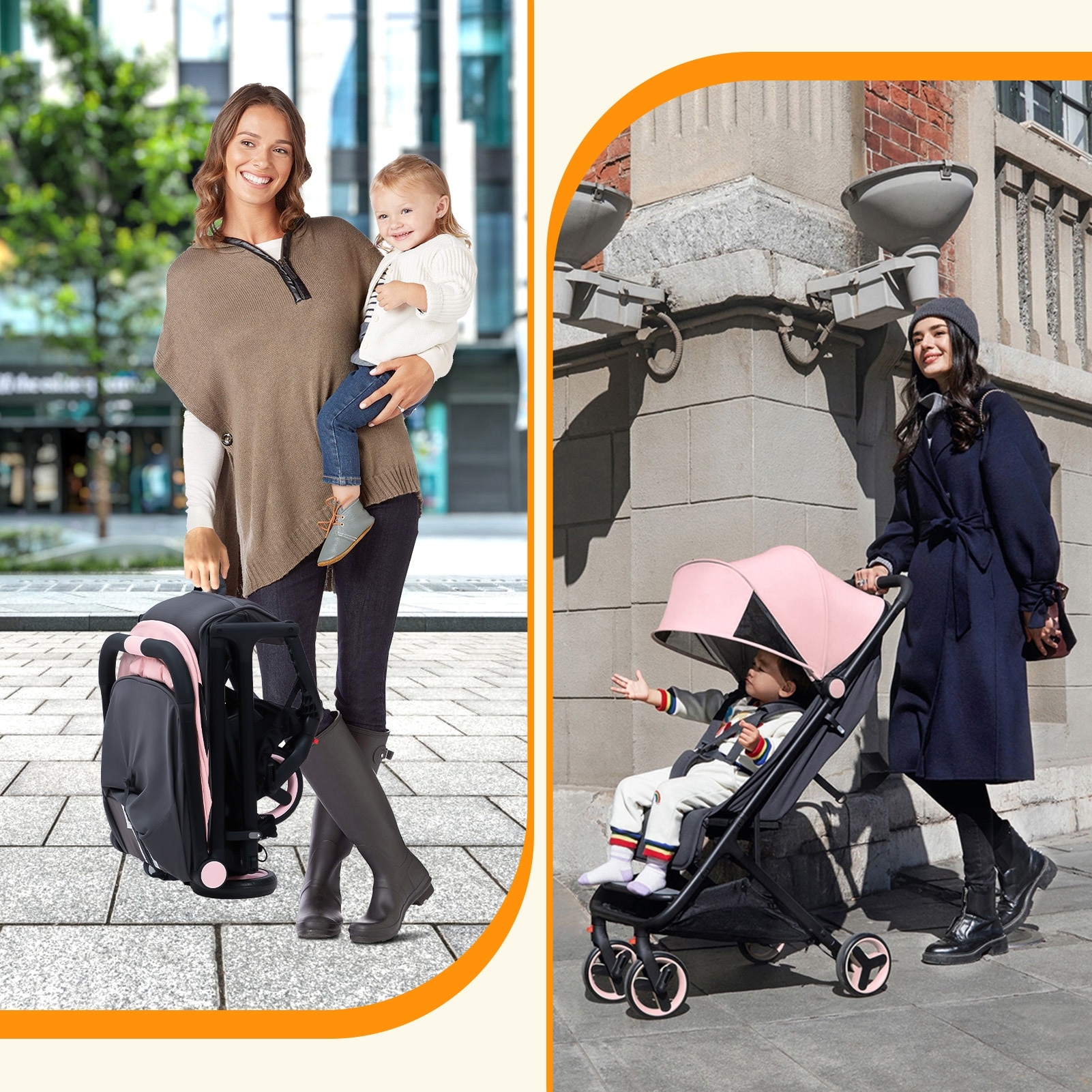 Compact Lightweight Stroller with One-Hand Fold