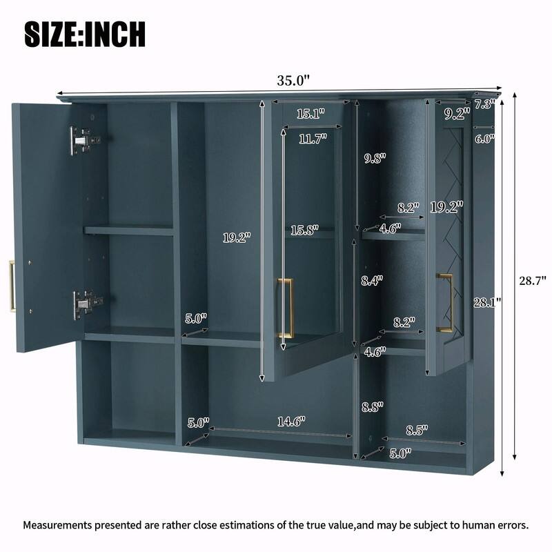 35" 2-in-1 Wall-Mounted Medicine Cabinet - High-Definition Mirror with Storage, Adjustable Shelves & Soft-Close Doors