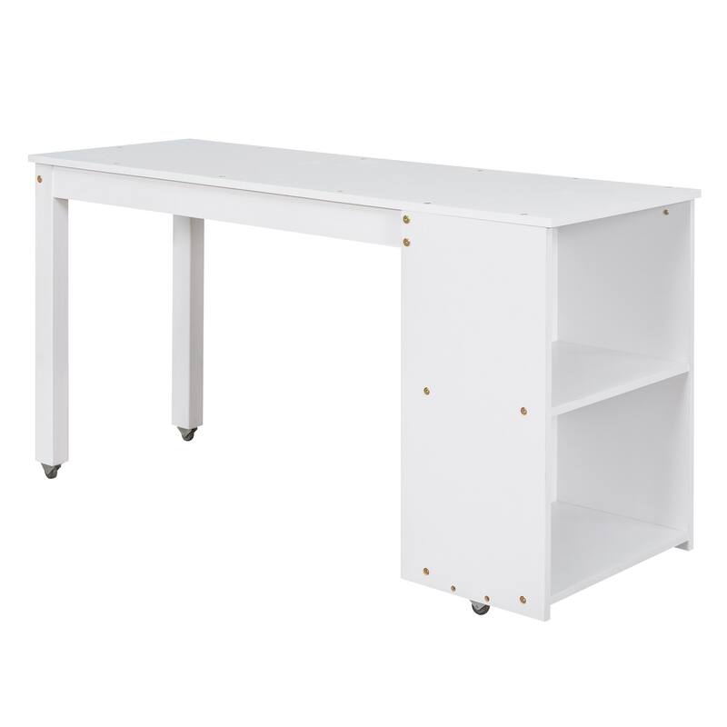 Full Pine Multifunctional Loft Bed with Movable Desk