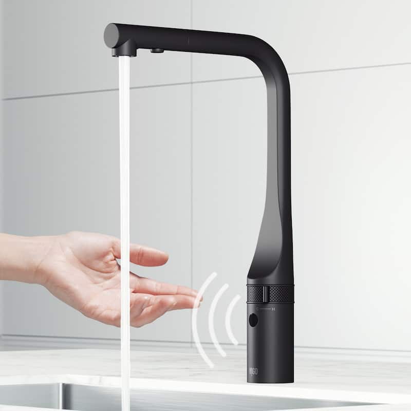 VIGO Jewel 15" H Touchless Pull-Out Sprayer Kitchen Faucet