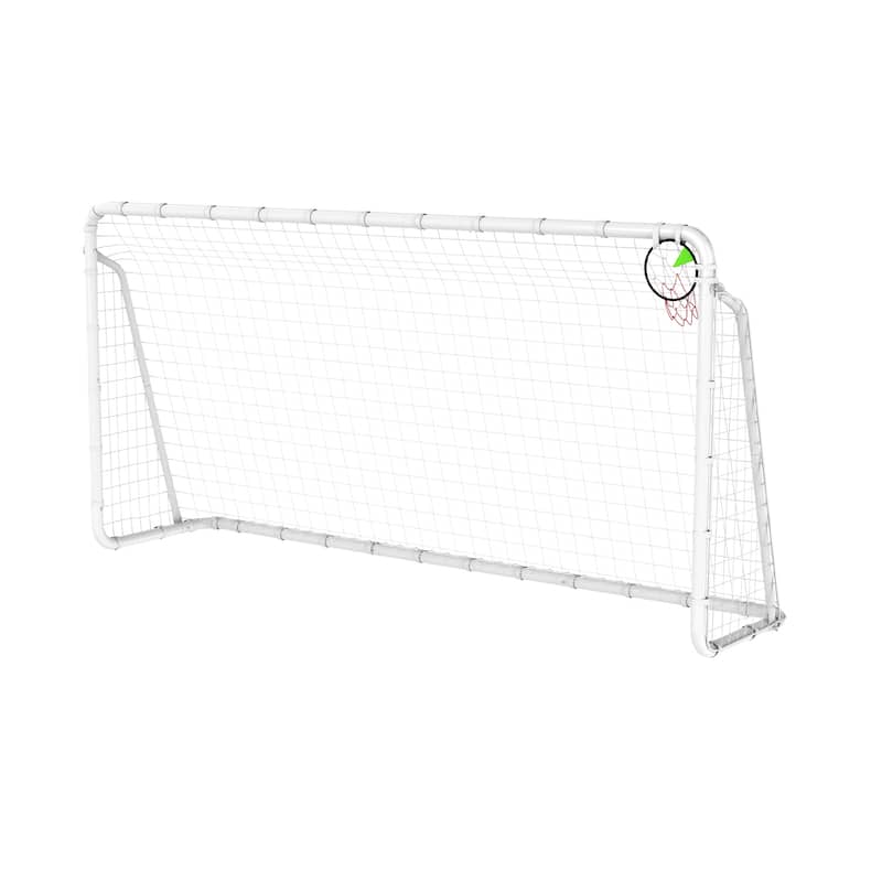 6 X 12FT Soccer Goal for Backyard Kids Portable Soccer Net with High-Strength Nets - White