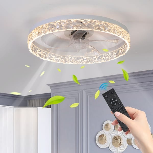 LunaDrift 20in.Low Profile Ceiling Fan with Light and Remote, Dimmable LED Ceiling Fan, 6 Speeds, Timing Reversible Blades