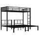 preview thumbnail 6 of 10, Black Metal Triple Bunk Bed, Twin Over Twin & Twin XL Over Twin with Guardrails