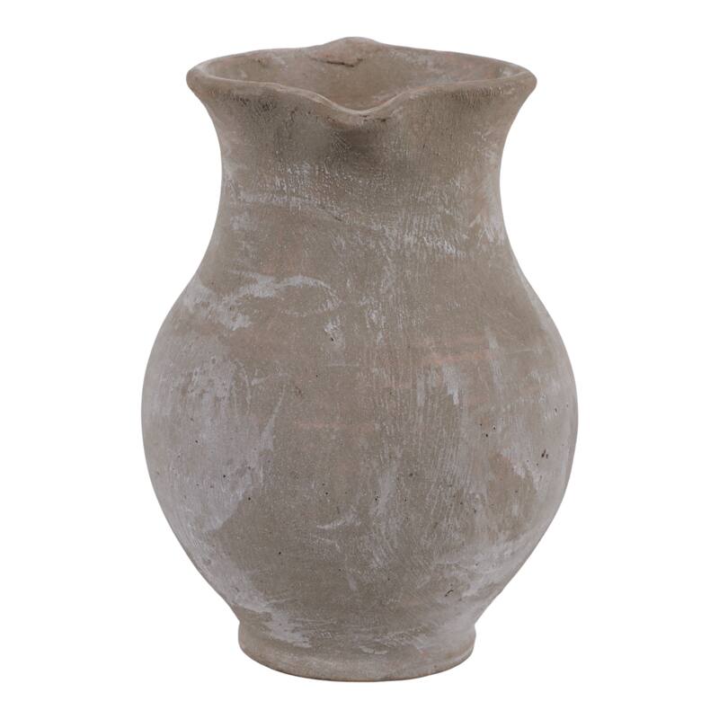 Rustic Pottery Table Jug Vase with Handles - 8"