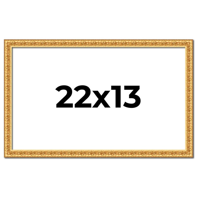 22x13 Frame Gold Real Wood Picture Frame Width 1 inches | Interior