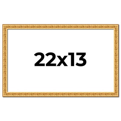 22x13 Frame Gold Real Wood Picture Frame Width 1 inches | Interior