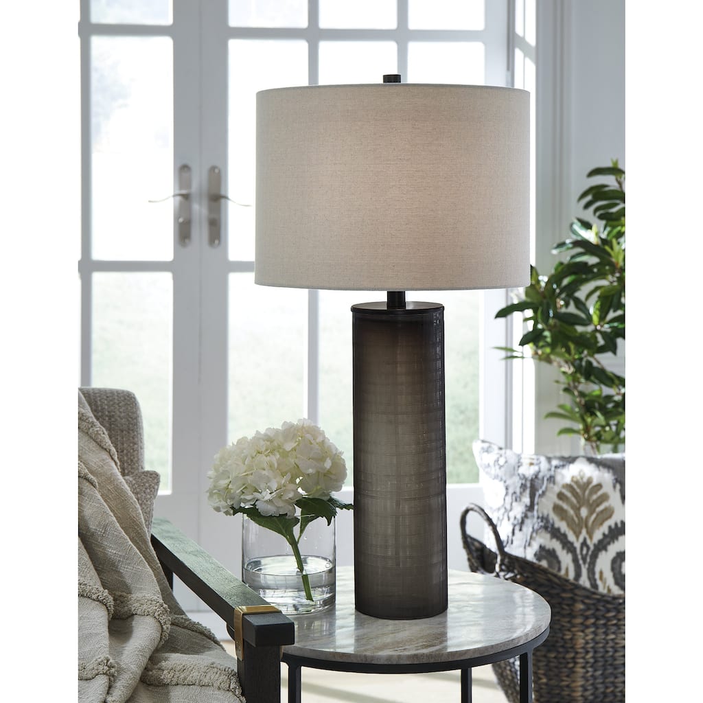 Signature Design by Ashley Dingerly Brown Table Lamp - 14"W x 14"D x 28"H