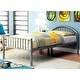 preview thumbnail 11 of 9, Hind Modern Full Metal Single Arch Panel Kid Bed by Furniture of America Silver