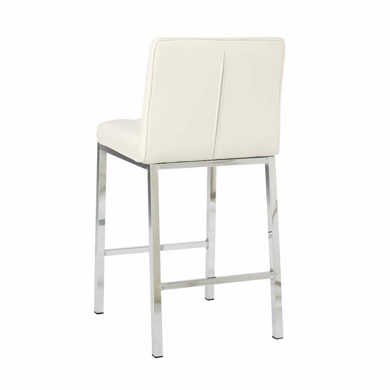 Modern High Stool with PU Seat and Metal Legs (Set of 2)
