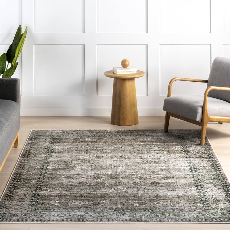 Nuloom Rania SplashGuard Medallion Machine Washable Area Rug