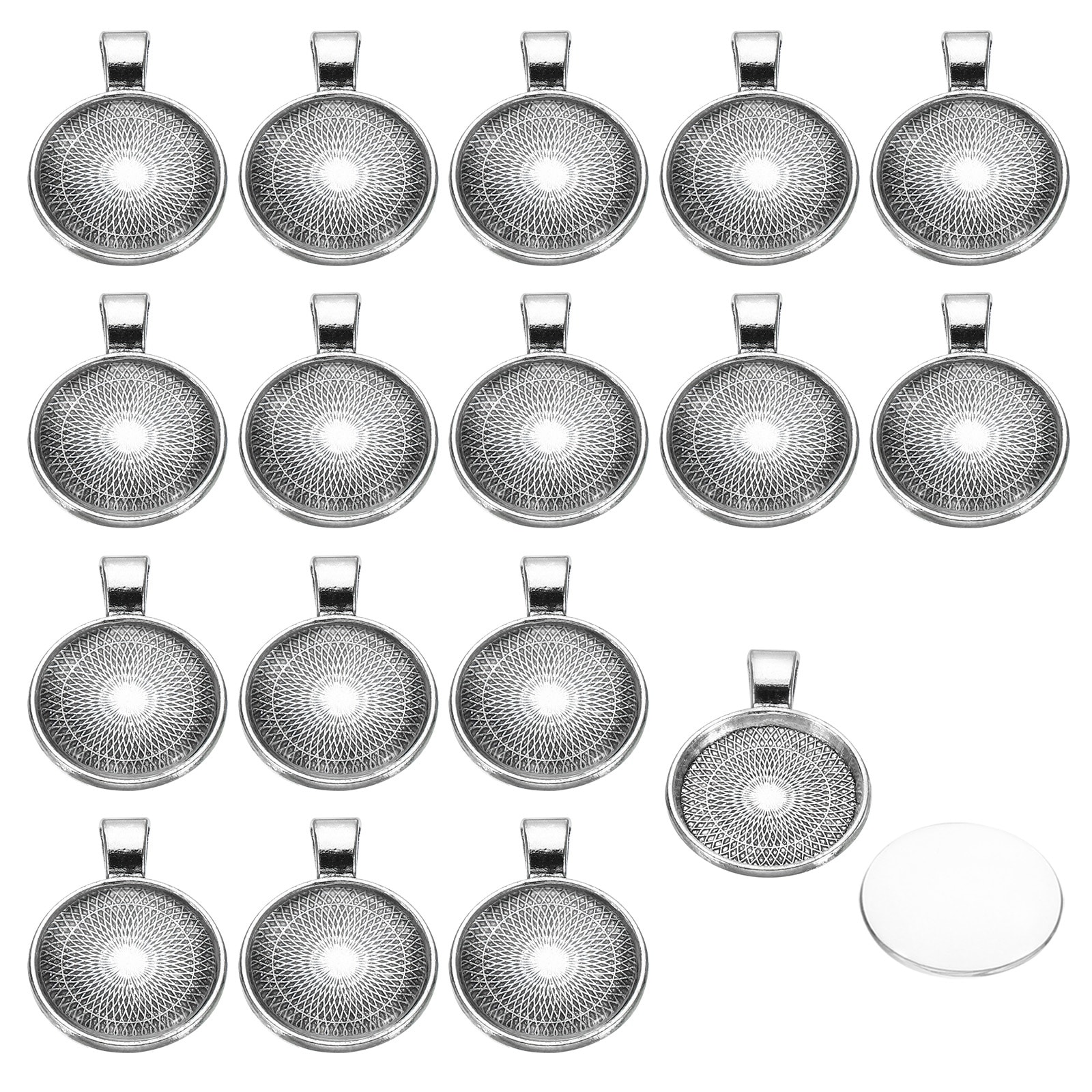 Pendant Trays with Glass Cabochons 30 Sets 20mm Round Bezel Trays Bed Bath Beyond 37847847