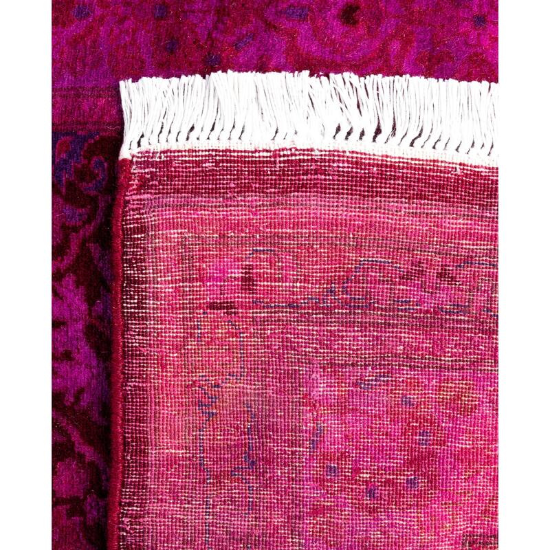 Overdyed One-of-a-Kind Hand-Knotted Area Rug - Pink - 2' 7" x 13' 10"