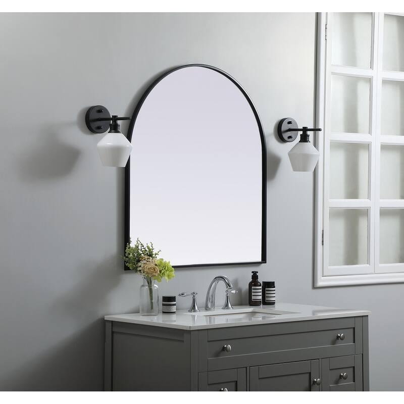 Indigo Home Metal Frame Arch Mirror 33x36 Inch