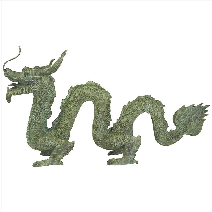 Design Toscano Asian Dragon Bronze Garden Statue