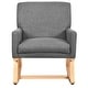 preview thumbnail 12 of 19, Costway Mid Century Rocking Chair Upholstered Armchair w/ Lumbar