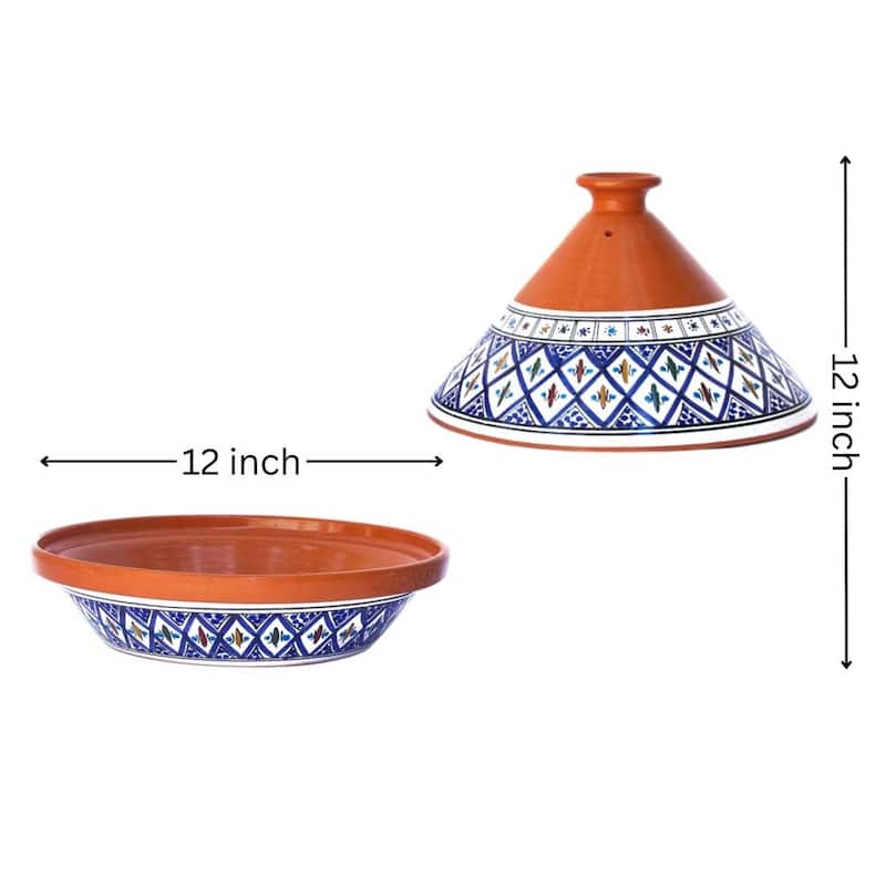 Kamsah Bohemian Supreme Large Tagine - Handcrafted Ceramic Pot