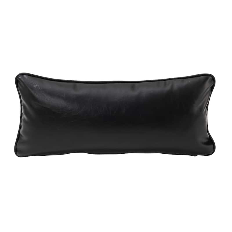 Glitzhome 30.75"H Mid-Century Modern PU Leather Armchair Accent Chair with Pillow - 25.75"W x 33.75"D x 30.75"H