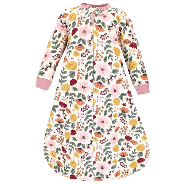 slide 1 of 1, Hudson Baby Infant Girl Premium Quilted Long Sleeve Sleeping Bag and Wearable Blanket, Fall Botanical 0-6 Months - Fall Botanical