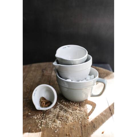 Batter Bowl Shaped Measuring Cups in Greys (Set of 4 Sizes)