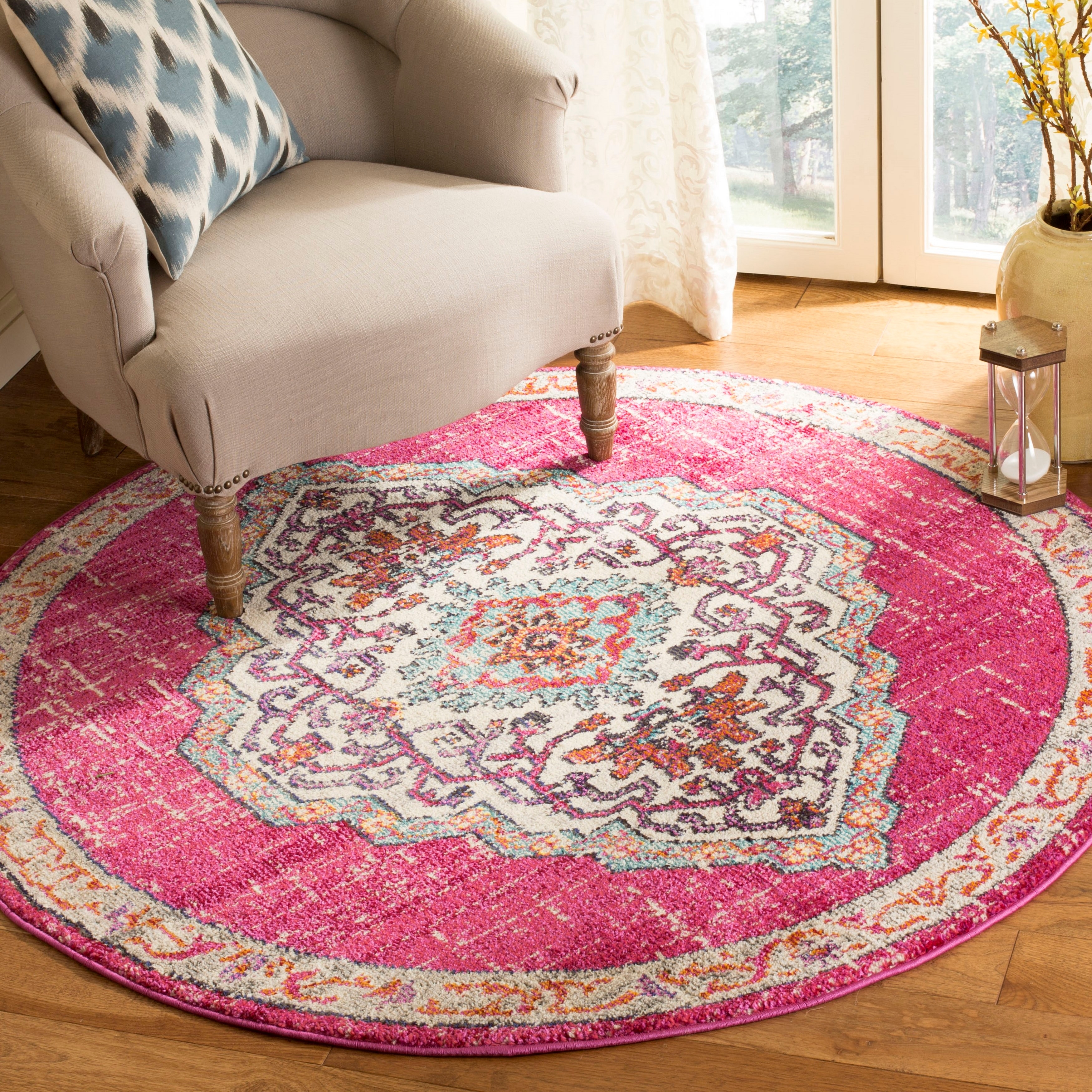 Safavieh Monaco Abstract Watercolor Pink Multi Distressed Rug 6